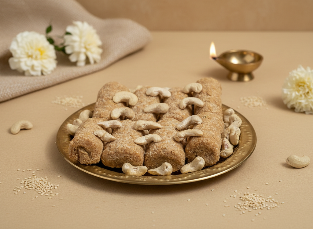 Royal Kaju Roll – Pure Sesame & Jaggery Delight With Cashews